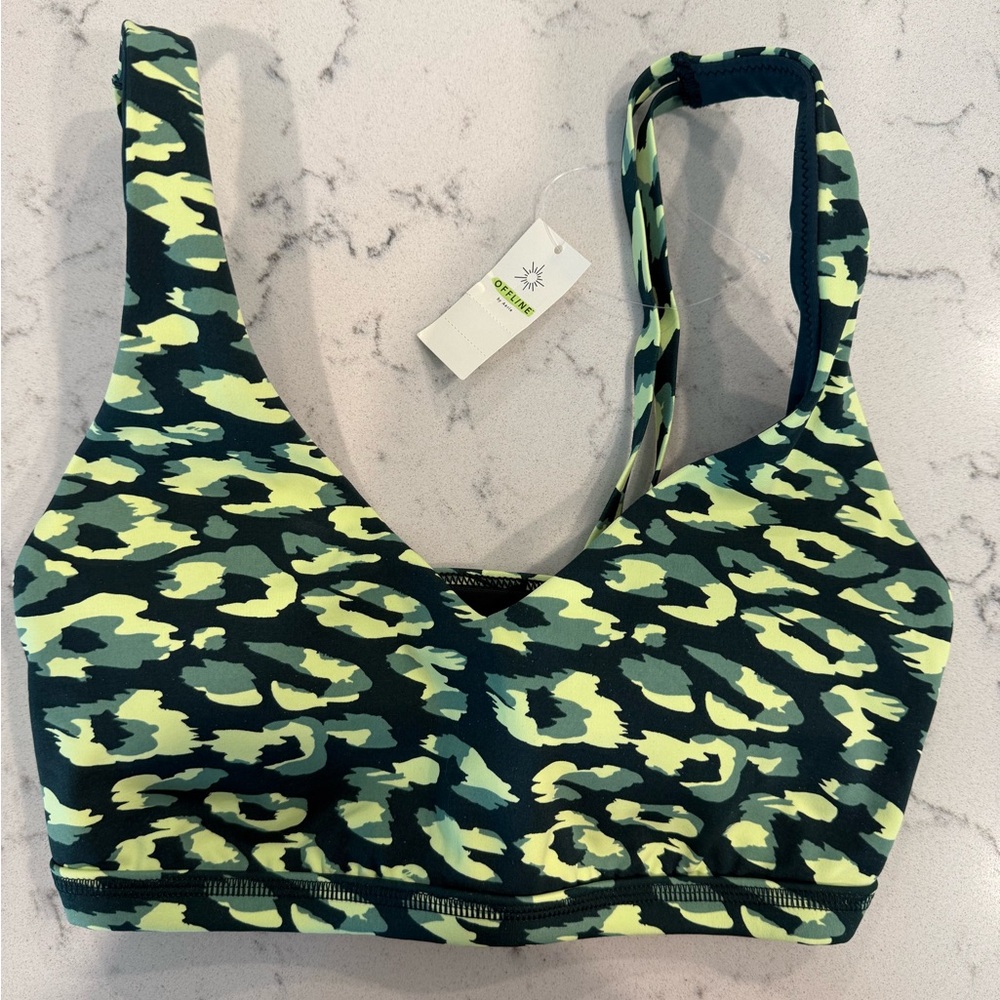 OFFLINE by Aerie Green Camo Sports Bra
